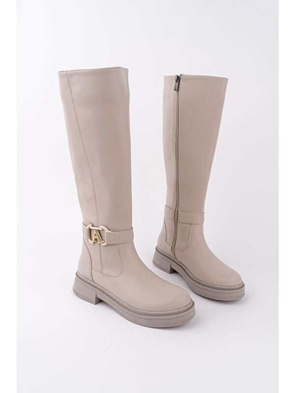 AVENTRA Kemer ve Toka Detaylı Fermuarlı Kadın Çizme - Görsel 2