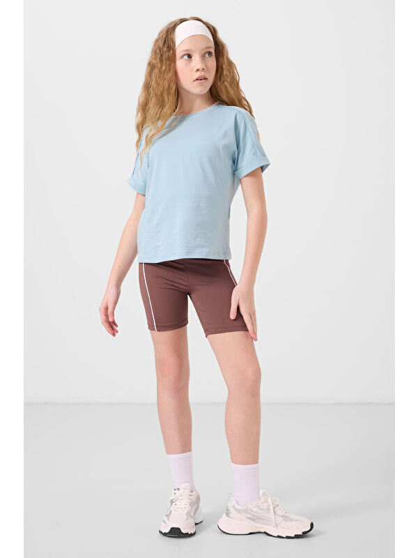 Tommylife Kahverengi Esnek Standart Fit Basic Performans Kız Çocuk Tayt - 75189