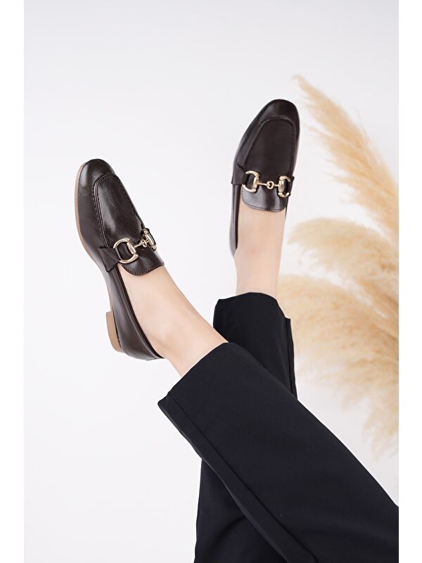 STRİDE Metal Tokalı Kadın Günlük Loafer Ayakkabı - Görsel 8