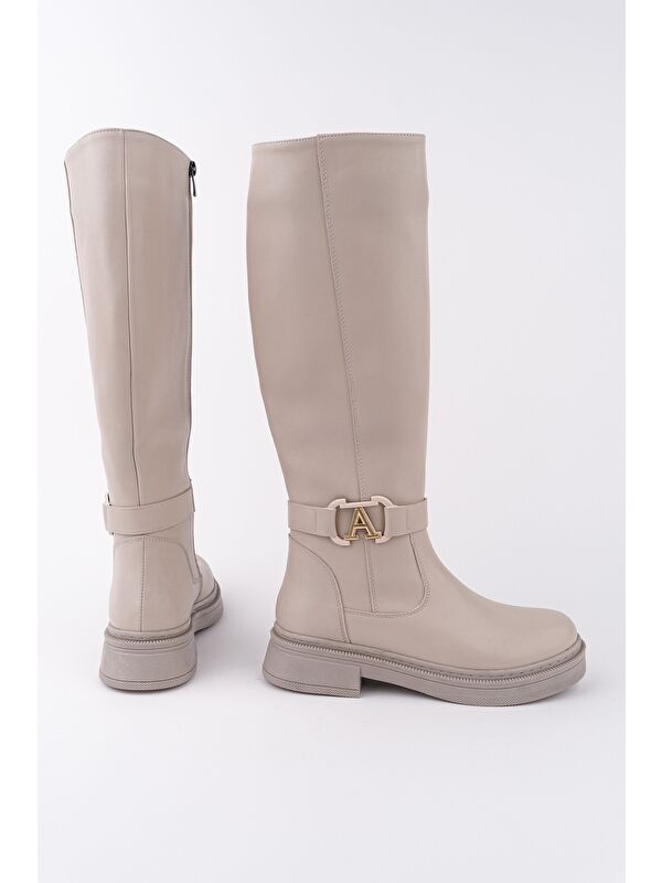 AVENTRA Kemer ve Toka Detaylı Fermuarlı Kadın Çizme - Görsel 3