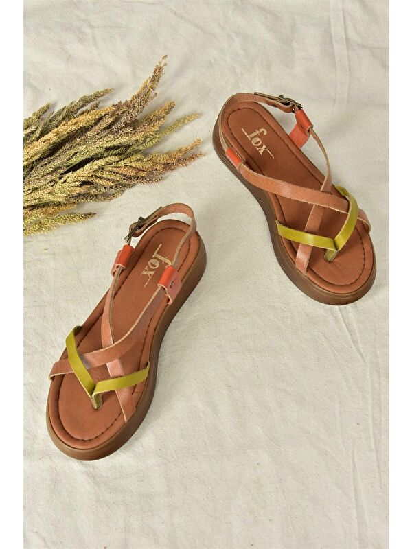 Multi Hakiki Deri Parmak Arası Kadın Sandalet M291050703 - Görsel 4