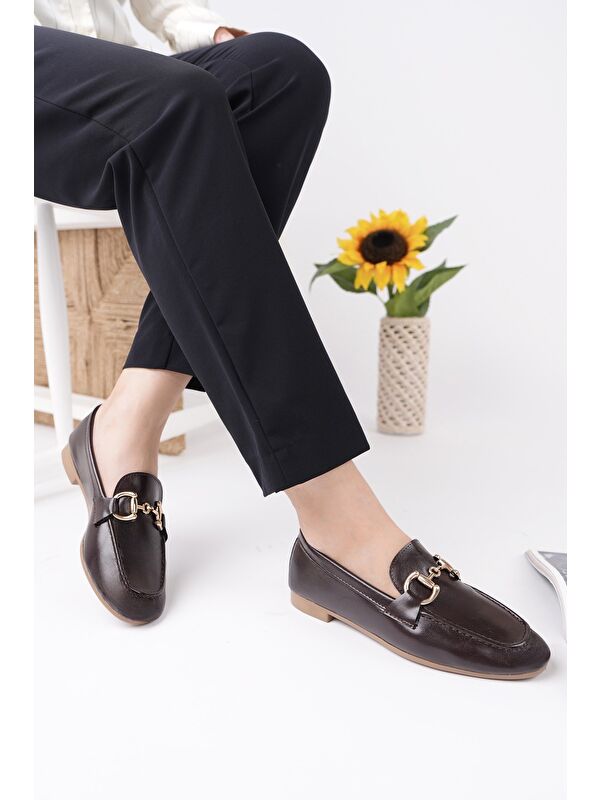 STRİDE Metal Tokalı Kadın Günlük Loafer Ayakkabı - Görsel 9