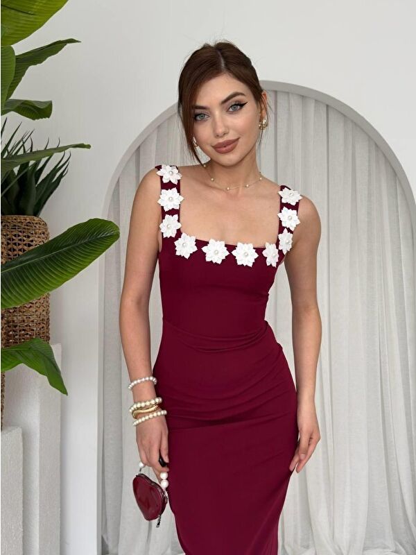 Jane's Mıng Çiçek Detaylı Elbise