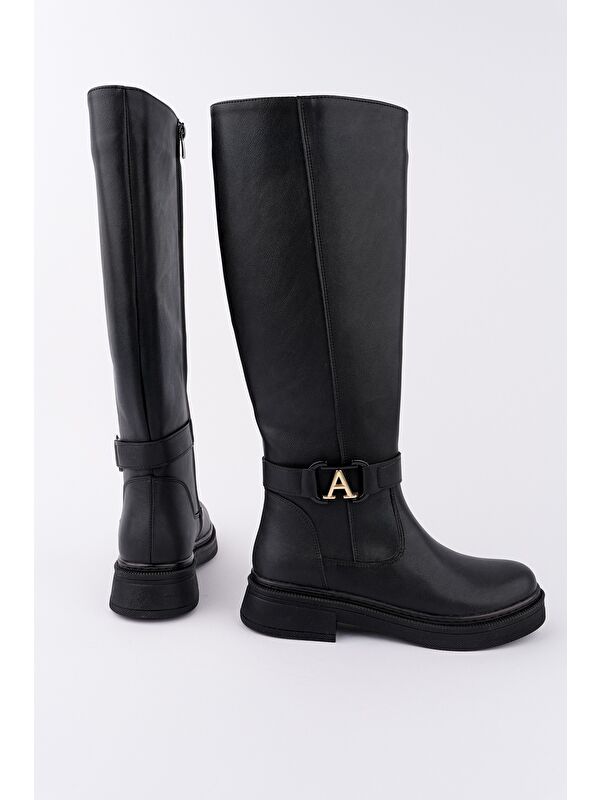 AVENTRA Kemer ve Toka Detaylı Fermuarlı Kadın Çizme - Görsel 2