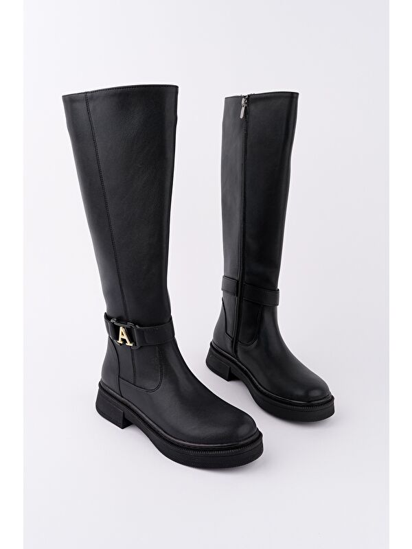 AVENTRA Kemer ve Toka Detaylı Fermuarlı Kadın Çizme - Görsel 3
