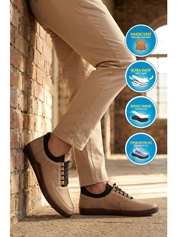 Ayakmod Siyah Ayakmod Nubuk Hakiki Deri Jel Taban Anatomik Erkek Casual Ayakkabı 418 M