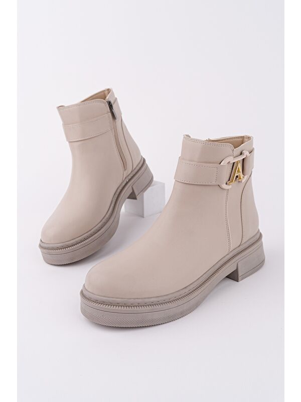 VENTOZA Kemer ve Toka Detaylı Fermuarlı Kadın Bot - Görsel 5