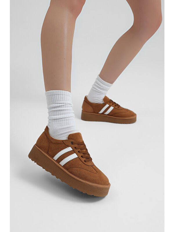 Tonny Black Kahverengi Tonny Black Süet Rahat Kadın Kadın Kalıp Sneaker