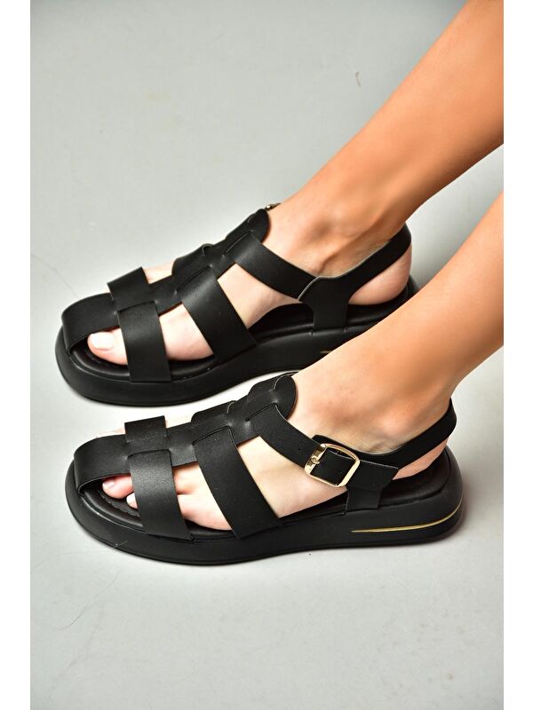 S5181060 Siyah Kadın Sandalet - Görsel 3