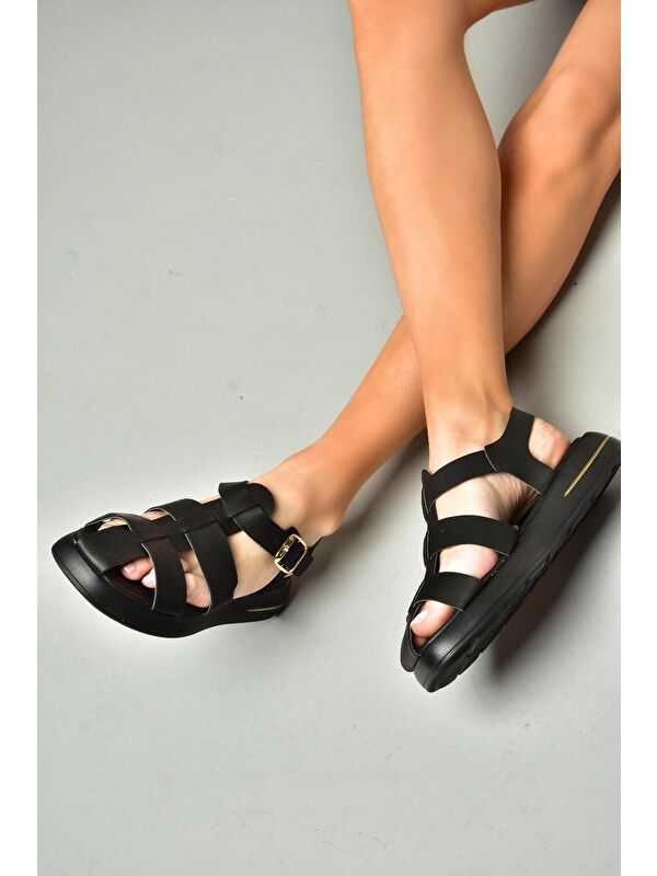 S5181060 Siyah Kadın Sandalet - Görsel 7