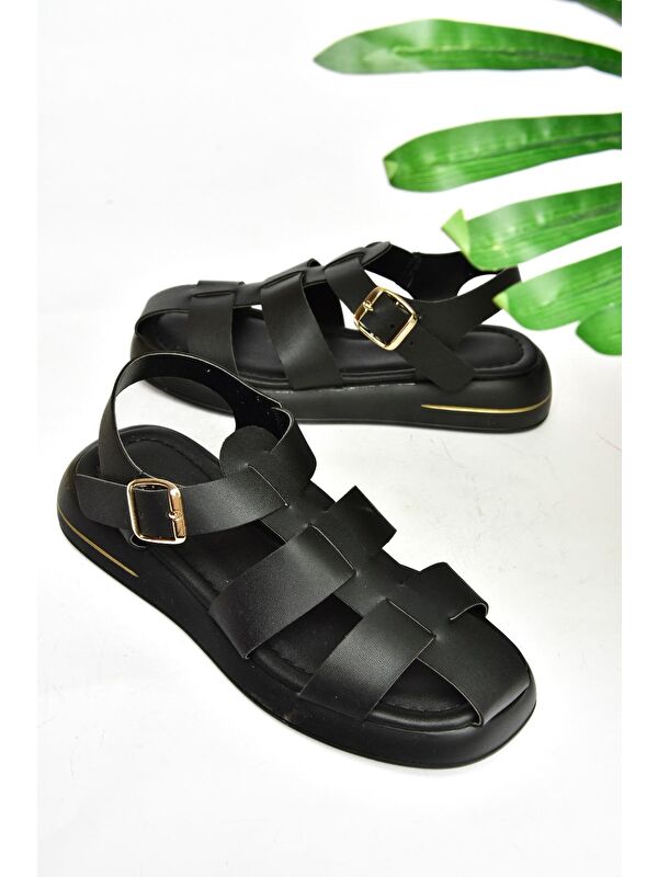 S5181060 Siyah Kadın Sandalet - Görsel 9