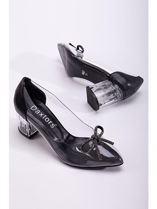 D494 Günlük Ortopedik Kadın Şeffaf Klasik Topuklu Ayakkabı - Görsel 5