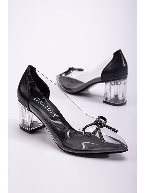 D494 Günlük Ortopedik Kadın Şeffaf Klasik Topuklu Ayakkabı - Görsel 6