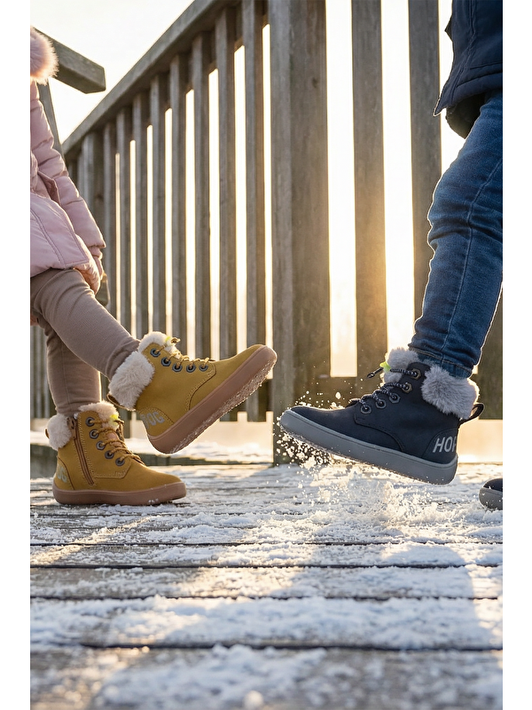 Hopfrög Pembe Hopfrög Furry Nubuk Boots Barefoot Çocuk Botu