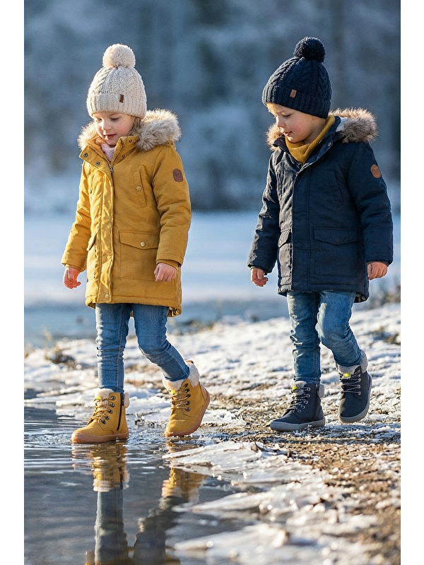 Hopfrög Pembe Hopfrög Furry Nubuk Boots Barefoot Çocuk Botu