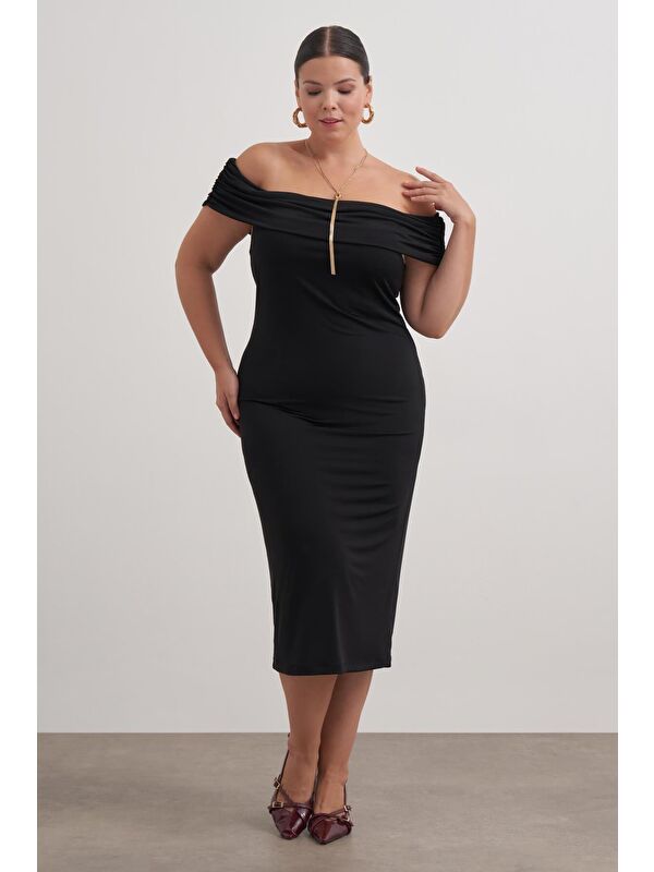 Mylinemoda Açık Omuzlu Kolsuz Elbise