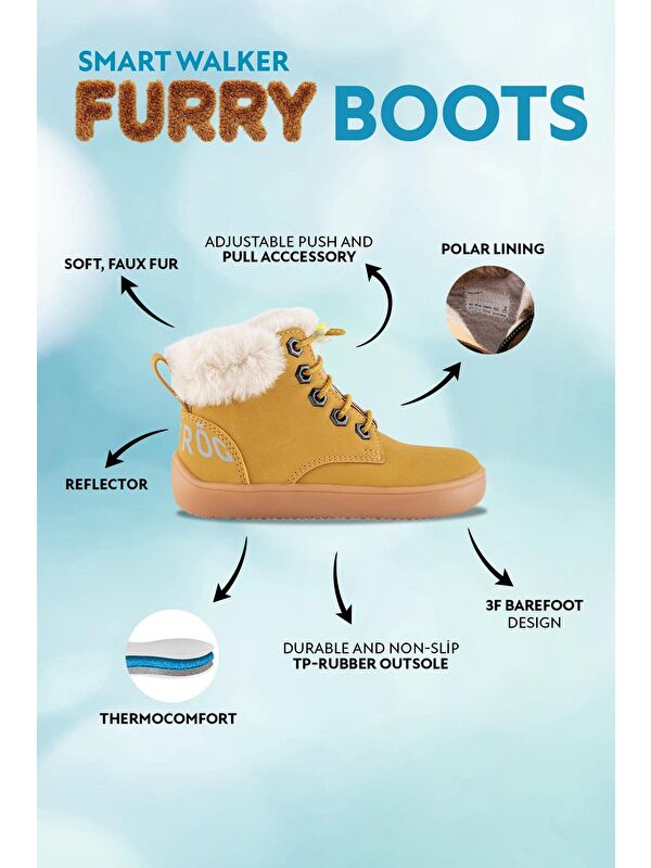 Hopfrög Pembe Hopfrög Furry Nubuk Boots Barefoot Çocuk Botu