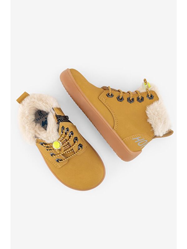 Hopfrög Pembe Hopfrög Furry Nubuk Boots Barefoot Çocuk Botu