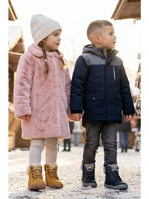 Hopfrög Pembe Hopfrög Furry Nubuk Boots Barefoot Çocuk Botu