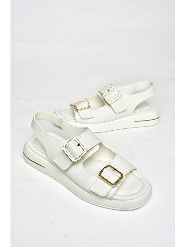 S5181083 Beyaz Kadın Sandalet - Görsel 8