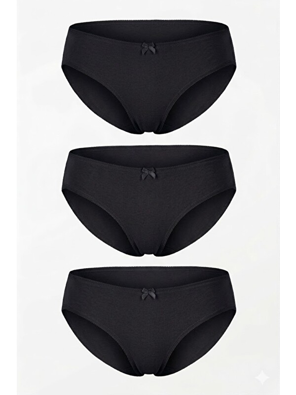 C&City 3'Lü Paket Bikini Külot 5001 Siyah