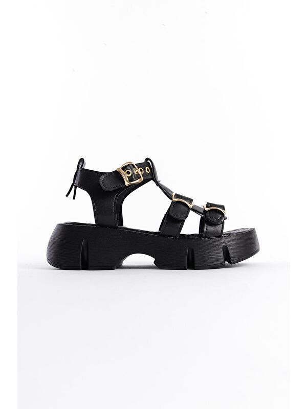 Kalın Tabanlı Bilekten Bantlı Konfor Tabanlı Kadın Sandalet - Görsel 5