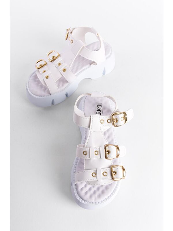 Kalın Tabanlı Bilekten Bantlı Konfor Tabanlı Kadın Sandalet - Görsel 5