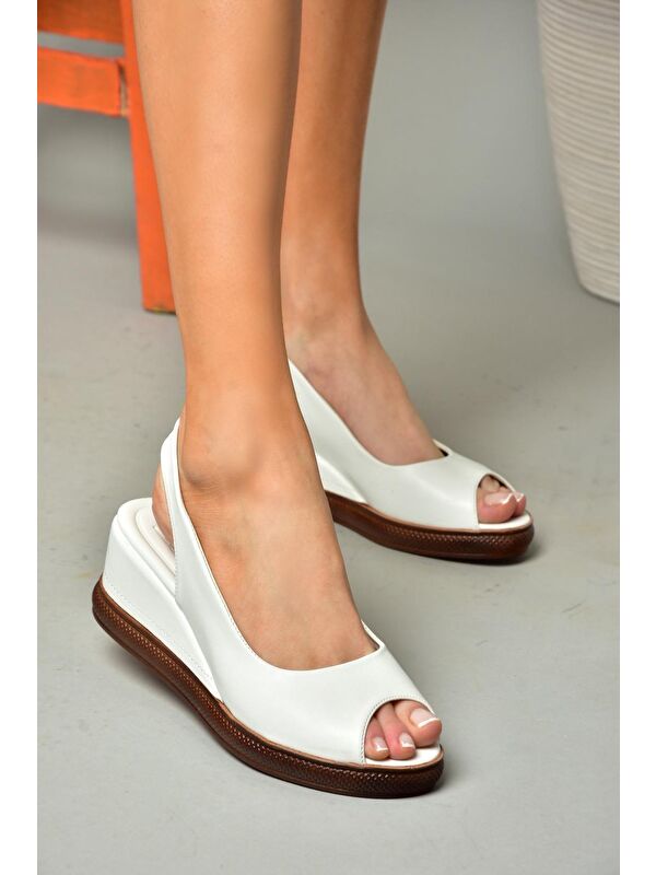 S6743070 Beyaz Kadın Sandalet - Görsel 5
