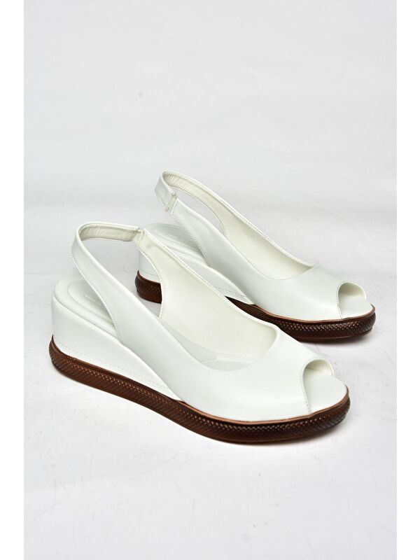 S6743070 Beyaz Kadın Sandalet - Görsel 4