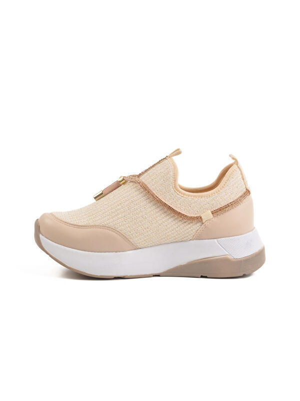 Bej Anorak Taş İşlemeli Kadın Casual Ayakkabı 702498 Z - Görsel 3