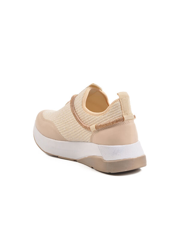 Bej Anorak Taş İşlemeli Kadın Casual Ayakkabı 702498 Z - Görsel 5