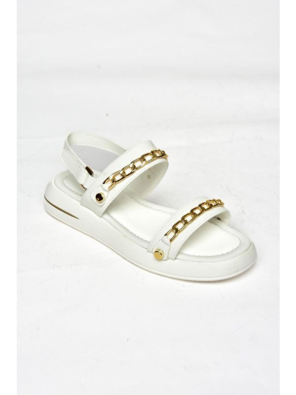 S5181056 Beyaz Kadın Sandalet - Görsel 3