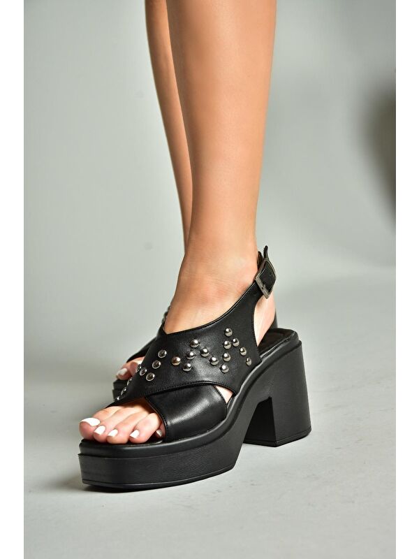 S9961210 Siyah Kadın Sandalet - Görsel 5