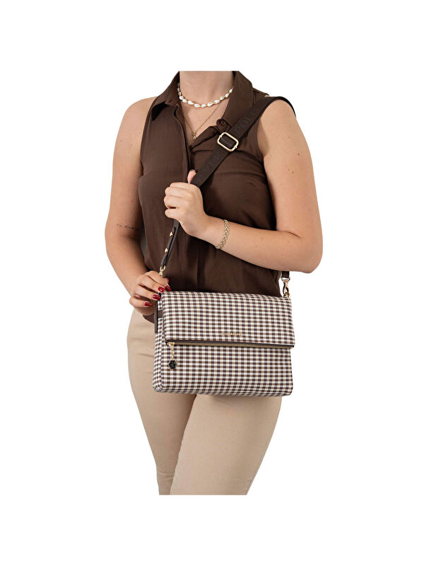 Silver Polo Kadın Çapraz Çanta 963-47362 SILVER POLO ÇAPRAZ BAYAN ÇANTASI M191 KAHVE SARI-MAT KAHVE