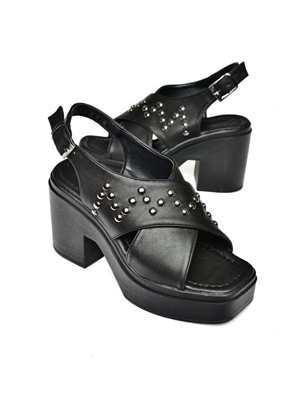 S9961210 Siyah Kadın Sandalet - Görsel 4