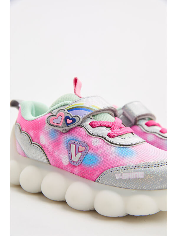Balloon Işıklı Kız Okul Öncesi Gümüş Spor Ayakkabı - Görsel 5