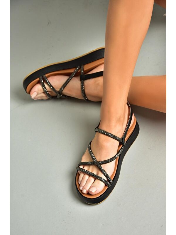 S3140024 Siyah Kadın Sandalet - Görsel 3