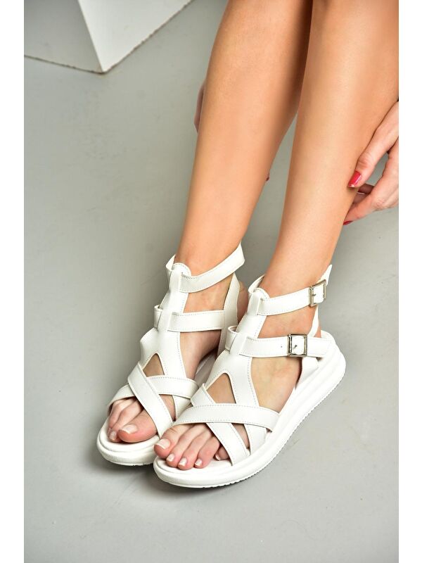 S3149121 Beyaz Kadın Sandalet - Görsel 3