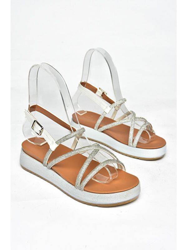 S3140024 Beyaz Kadın Sandalet - Görsel 2