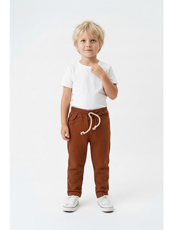 Miababy Elastanlı Gofre Bebek Pantolon
