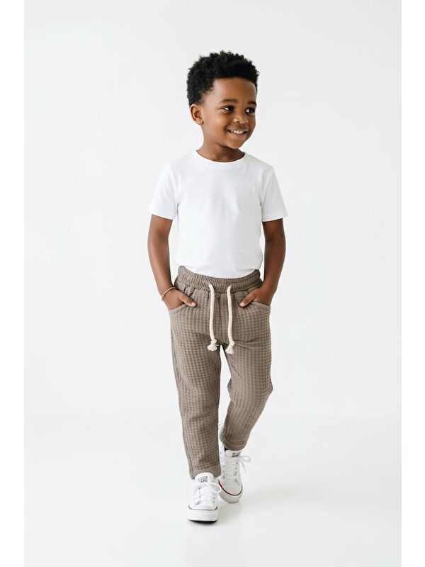 Miababy Elastanlı Gofre Bebek Pantolon