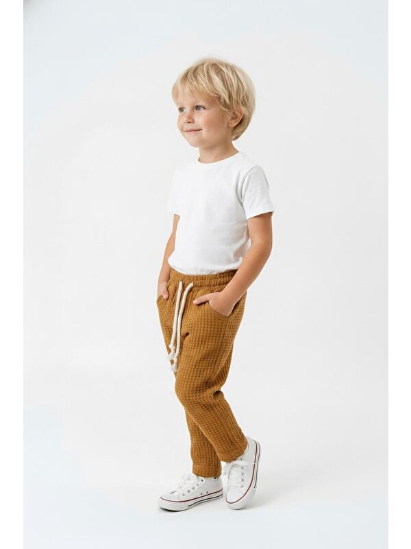 Miababy Elastanlı Gofre Bebek Pantolon