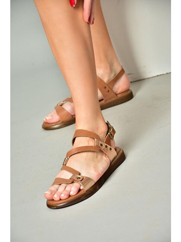 S2910184 Taba/Bakır Kadın Sandalet - Görsel 2