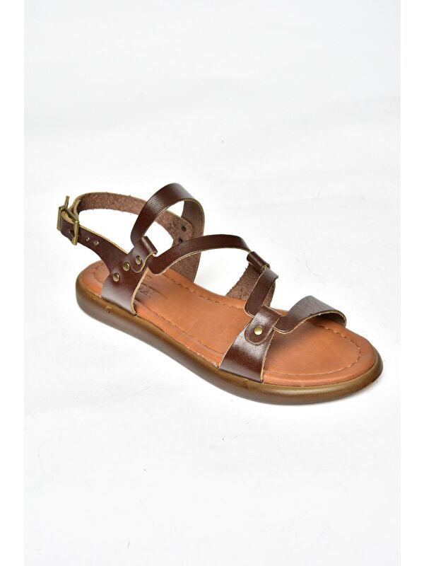 S2910184 Kahverengi Kadın Sandalet - Görsel 2