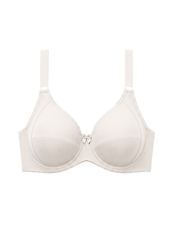 Cottonhill Bra - Novia | Krem Büyük Beden Micro Balenli Minimizer Ayarlanabilir Askılı Kadın Sütyen