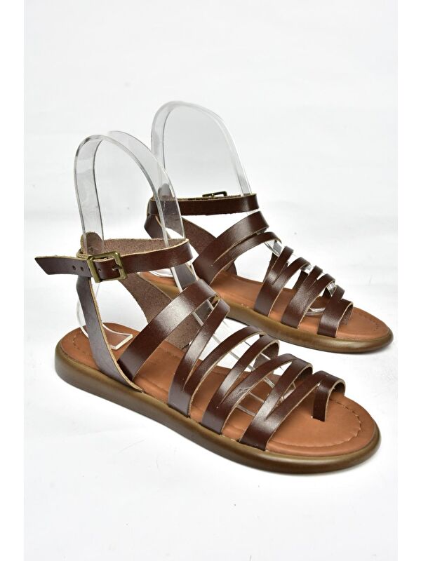 S2910161 Kahverengi Kadın Sandalet - Görsel 4