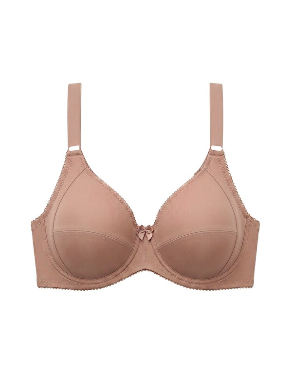 Cottonhill Bra - Novia | Kahverengi Büyük Beden Micro Balenli Minimizer Ayarlanabilir Askılı Kadın Sütyen