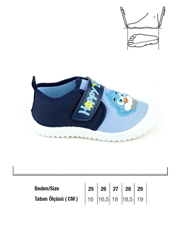 Yazlık Erkek Çocuk Keten Happy Bird Cırt Cırtlı Ayarlanabilir Ayakkabı - Görsel 3