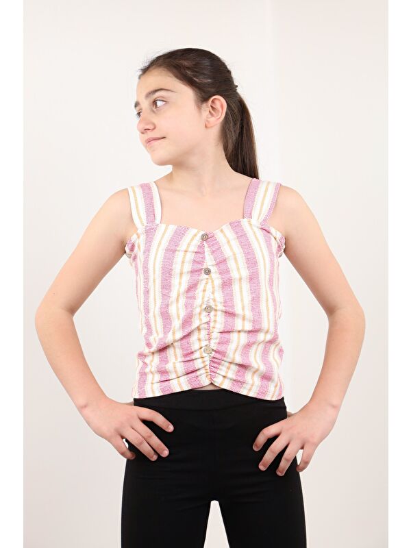 Toontoykids Kız Çocuk Renkli Çizgili Atlet