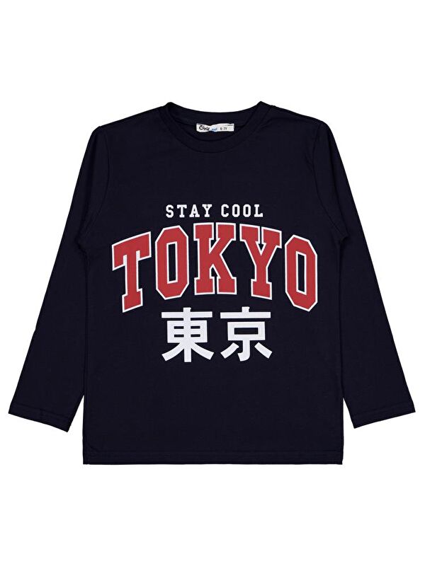 Civil Boys Tokyo Baskılı 6-9 Yaş Sweatshirt - Lacivert 6-7 Yaş